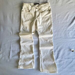 Rock & Republic Women's Cream Cotton Blend Flare Jeans Size 6